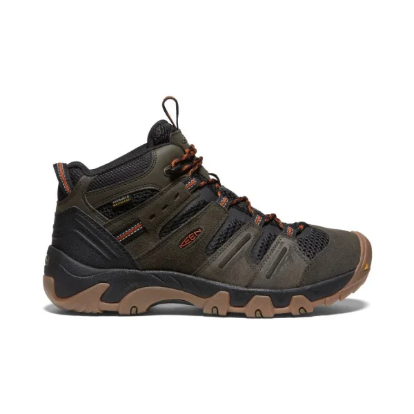 Men’s Headout Waterproof Hiking Boot  |  Black Olive/Fossil Orange