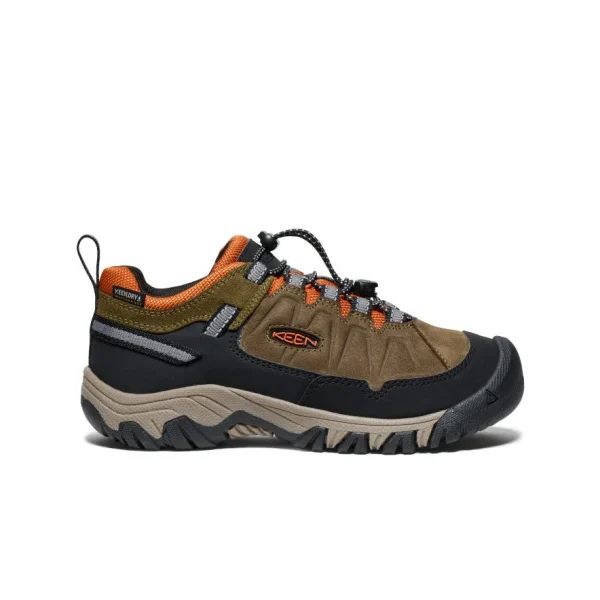 Big Kids’ Targhee IV Waterproof Hiking Shoe  |  Dark Olive/Gold Flame